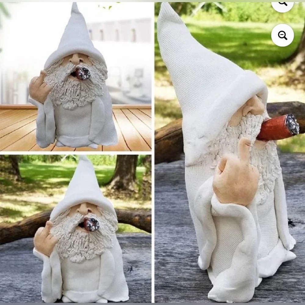 What you lookin at!? Garden Gnome Statue Ornament HOA lover - Picture 3 of 4